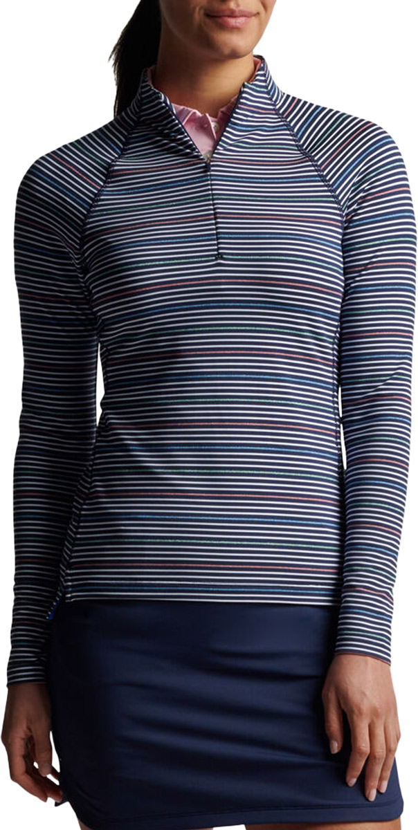 Peter Millar Women's Perth RaglanSleeve Metallic Stripe QuarterZip